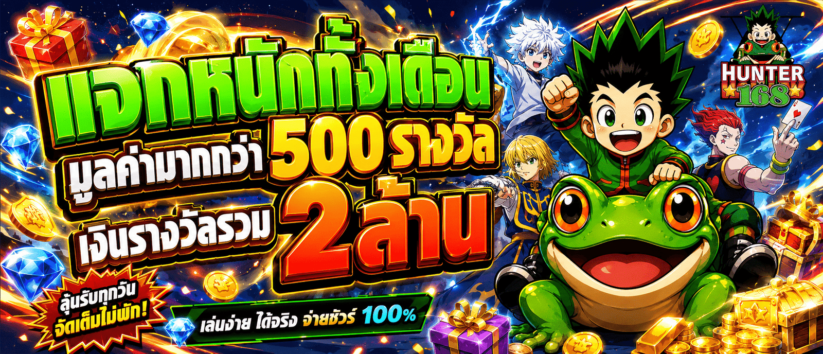 แจกหนักทั้งเดือนมูลค่ามากกว่า 500 รางวัล เงินรางวัลรวม 2 ล้าน